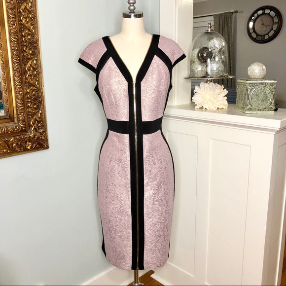Jax Dresses & Skirts - Jax Shimmery Zip Up Colorblock Cocktail Dress New